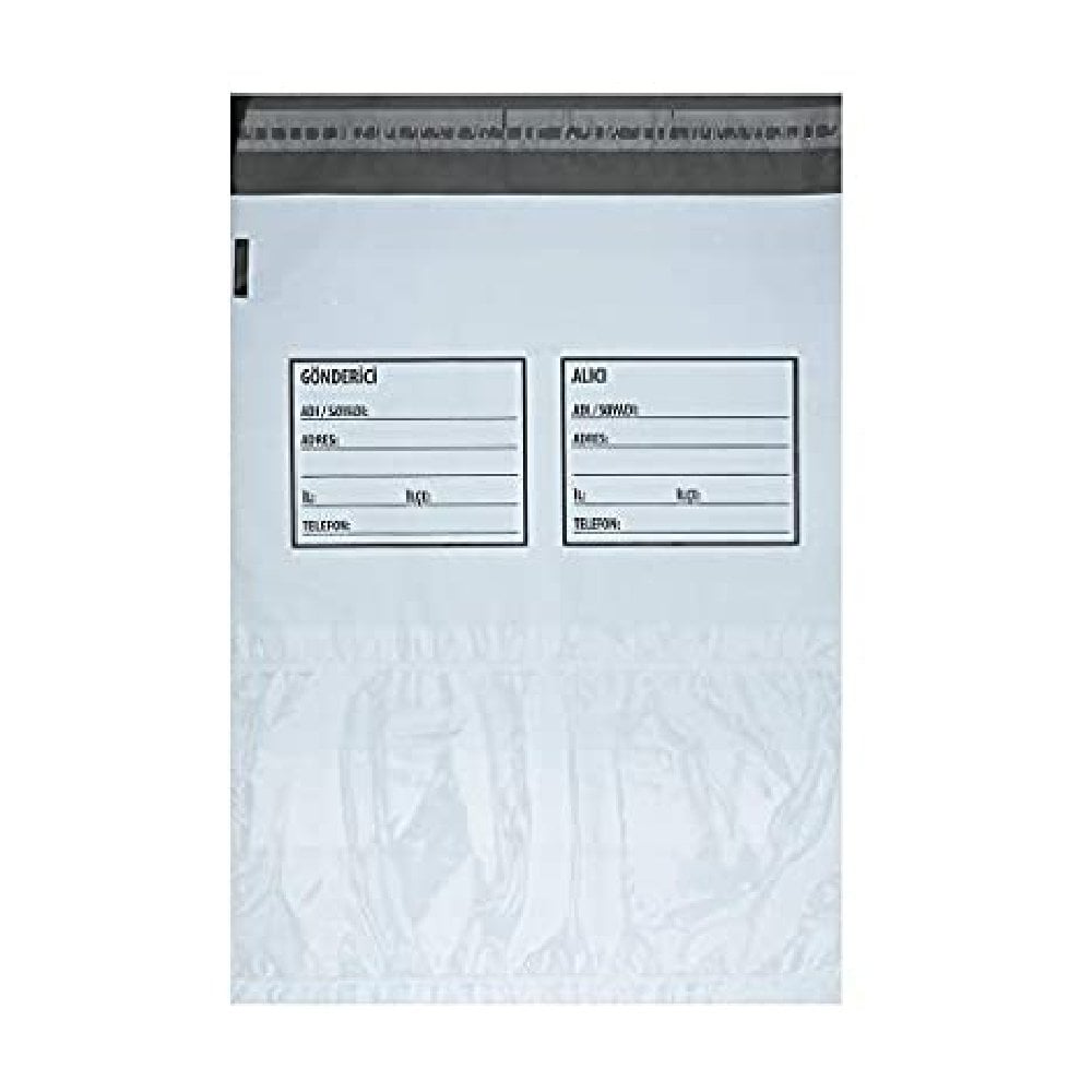 Kargo Poşeti Gri Şeffaf Cepli 30x37.5 cm 100 Adetli